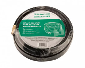 Шланг ПВХ (PVC) 10*15, 10м, черный БРС в комплекте, GARWIN PRO 808740-1015-10